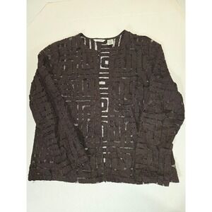 Laura Ashley Geometric Open Front Jacket Textured Career Top Medium‎